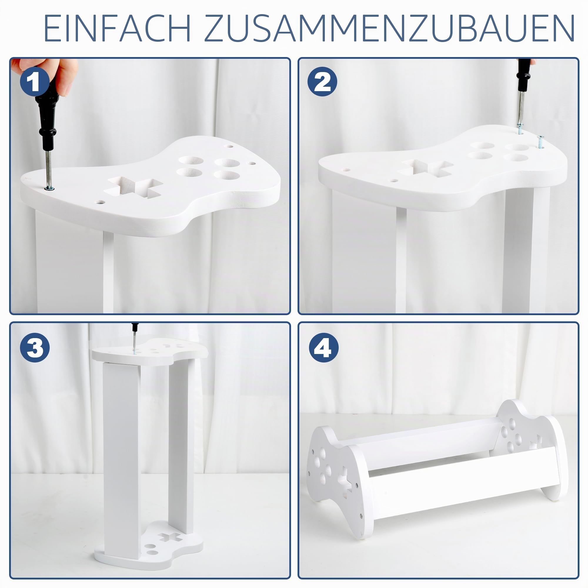 Alyoen Spiele Aufbewahrung, Universeller Spielhalter für PS5/ PS4/ PS3/ Xbox/Switch Spielhüllen, Speichert Maximal 32 Spiel Discs, Videospiel Storage Organizer, Weiß