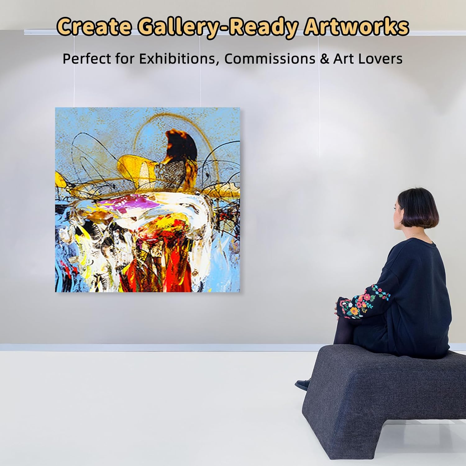 ストレッチキャンバス4枚パック 60x60cm &ndash; 380gsm 高耐久コットンキャンバス トリプルジェッソ&amp;アシッドフリー