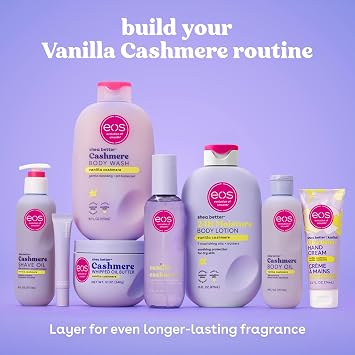 eos Shea Better Hand Cream - Vanilla Cashmere, Instant Hydration, 2.5 oz