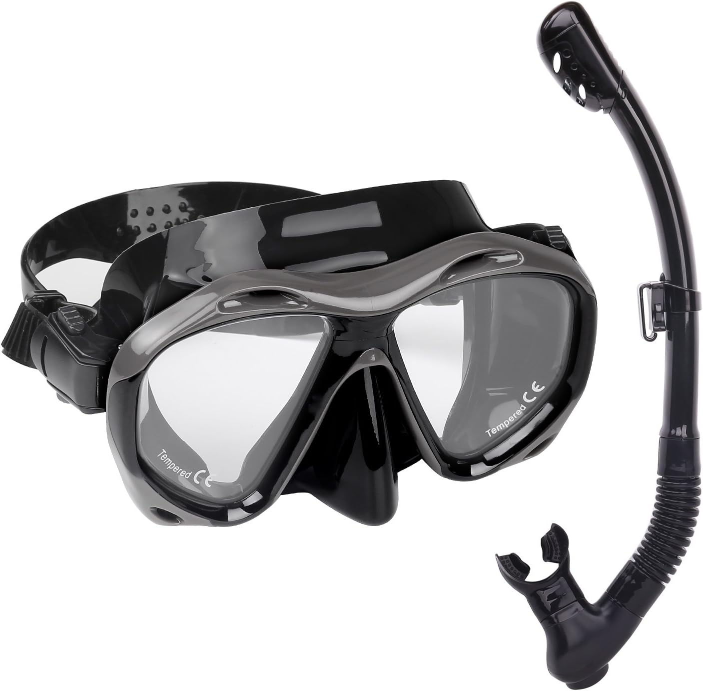 HeySplash Swimming Diving Snorkel Mask Set, DualLayer