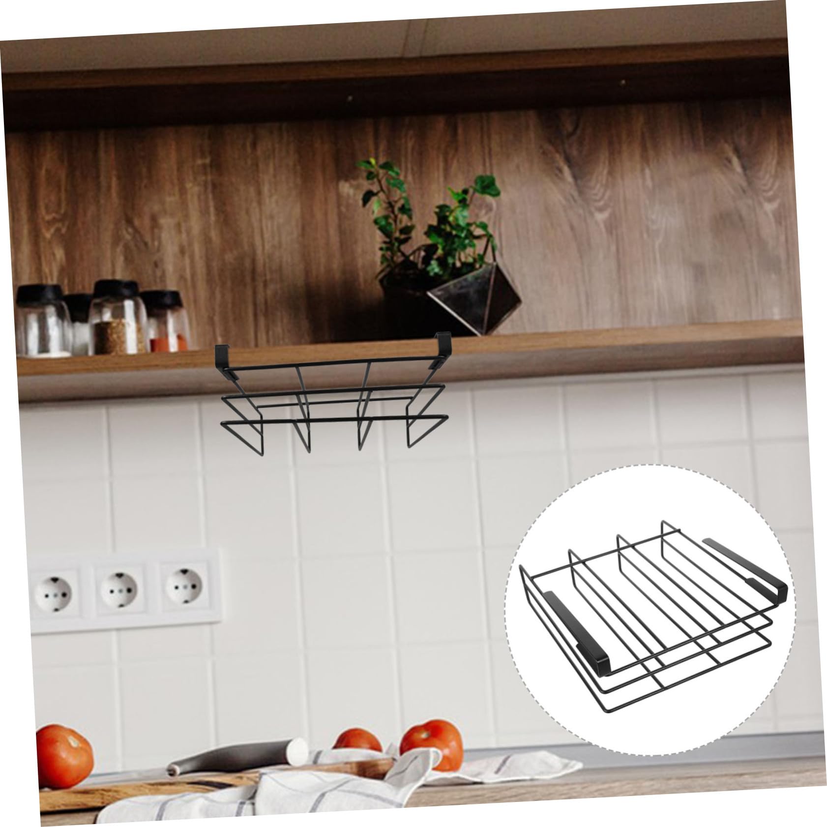 ETHZZLE Multi-functional under Shelf Storage Holder for Mug Towel and Cutlery Punch Design Space-saving Kitchen Organizer for Cabinet Pantry and Bathroom Sturdy and Versatile Home Decor