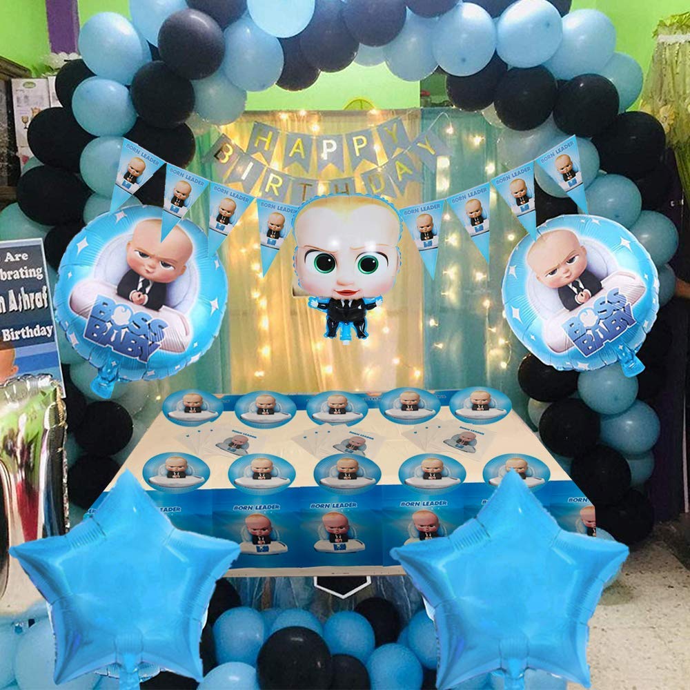 Boss baby party decorations and birthday theme balloons decorations