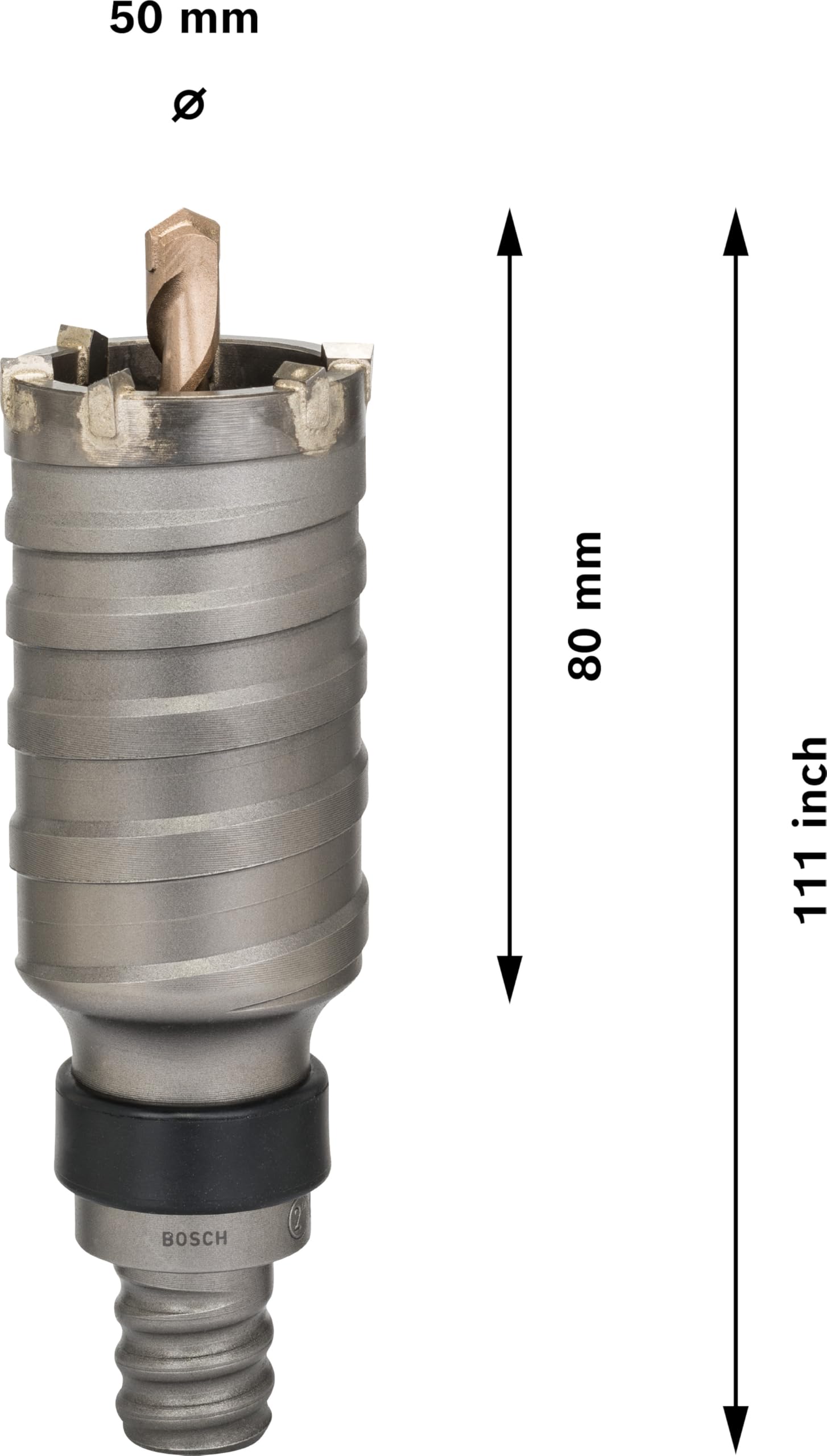 Bosch 1x PRO SDS max-5 Core Cutter, zweiteilig mit Gewinde (für Beton, Betonblockstein, Ø 50 mm, Professional Zubehör Bohrhammer)