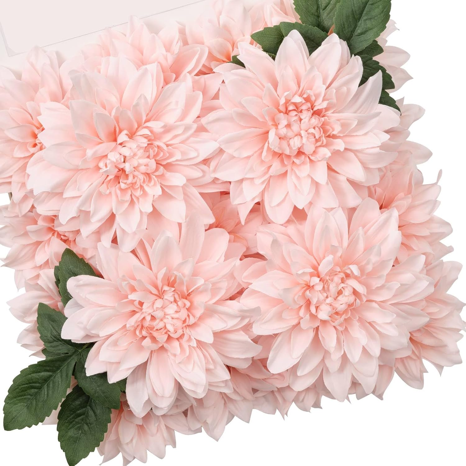 TINGE TIME Artificial Flowers 20pcs Silk Dahlia 5"/6" Fake Flowers for DIY Wedding Bridal Bouquets Centerpieces Arrangements Party Baby Shower Home Decorations (Blush)