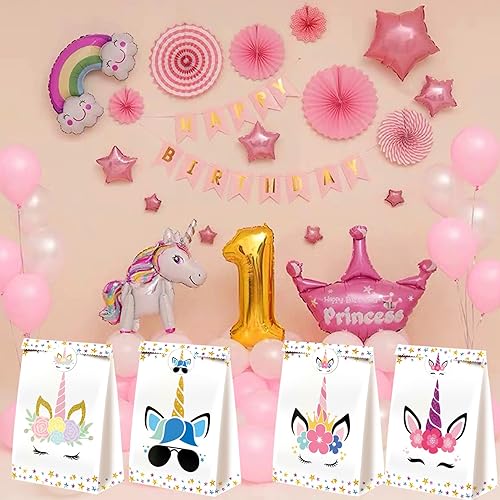 Miniatura 4 de 24 bolsas de dulces de unicornio – Bolsas de unicornio para decoración de cumpleaños de niñas