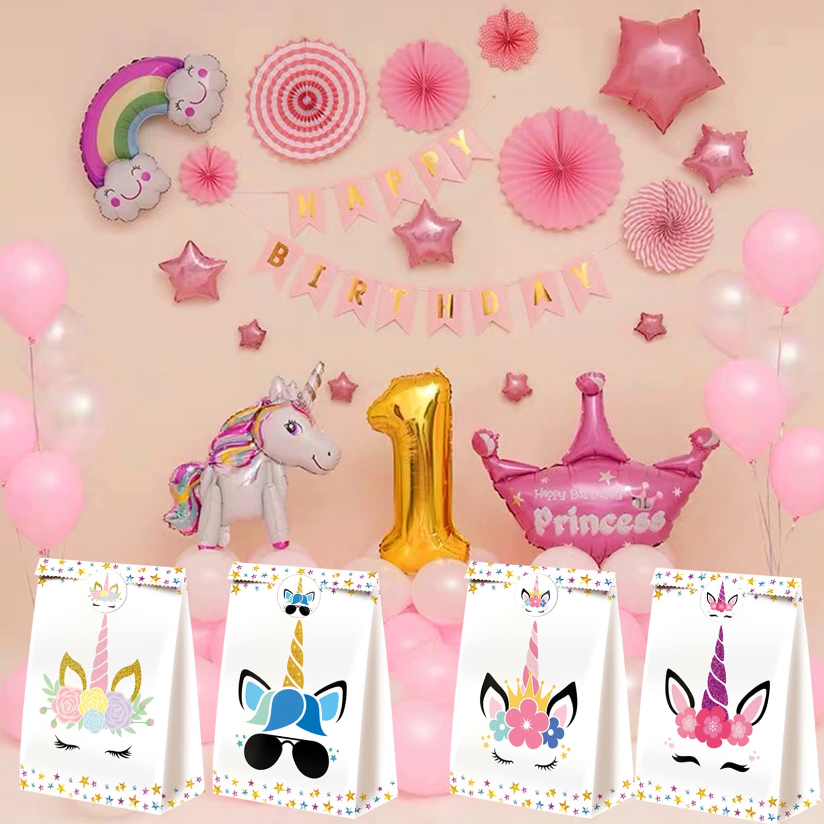 24pc Unicorn Candy Bags - Unicorn Party Favor Bags for Girls' Birthday Decorations