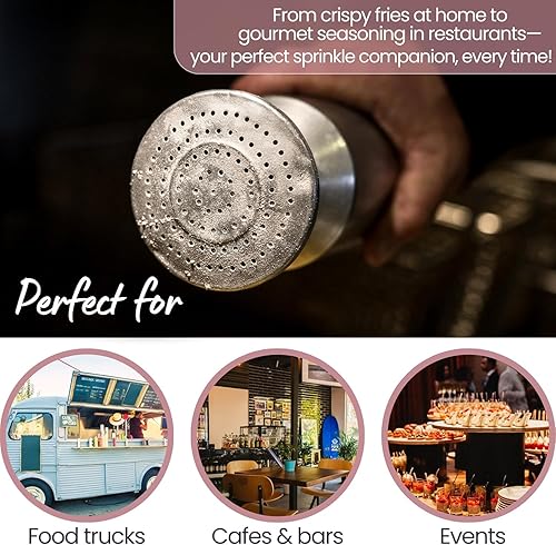 Miniatura 5 de Pommes Frites - Salero grande de aluminio  22 onzas de capacidad, salero de aluminio para aperitivos, papas fritas  Salero importado de Europa