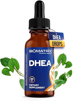 قطرات سائل BioMatrix DHEA امتصاص 3 أضعاف للكبسولات أو الأقراص بديل قابل للتعديل لـ DHEA 50 مجم وDHEA 100 مجم مكمل DHEA ميكرونيزد للرجال والنساء 30 مل، 500 وجبة