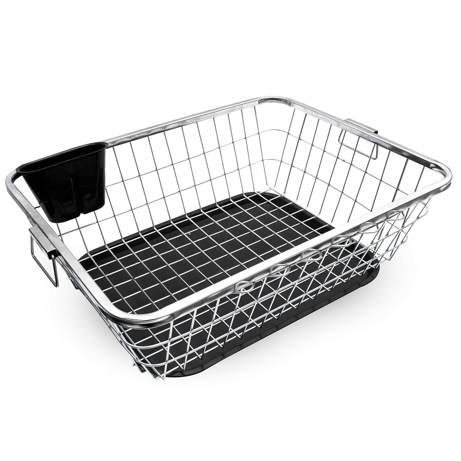 TEKCOOL Stainless Steel Utensils Basket Drainer & Dish Drainer Basket for Kitchen/Utensil Stand for Kitchen/Dish Drying Rack with Drainer/Dish Rack(Size- 56x43x23 CM/Chrome Finish).