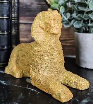 Ebros Gift Egyptian Wonder of The World Great Sphinx of Giza Androsphinx Figurine Museum Reproduction 6.75 Long in Sand Finish Gods of Egypt Desert Ruin Sculpture