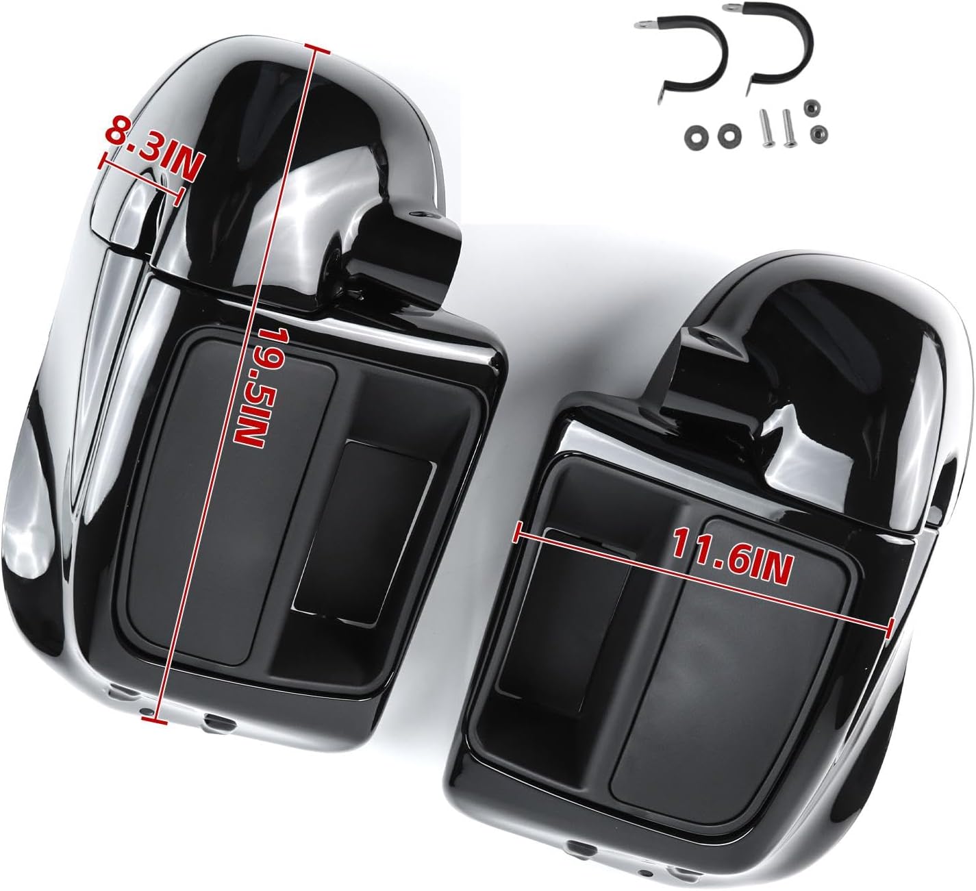 Vented Leg Fairings with Glove Boxes for Harley,Vivid Black Lower Vented Leg Fairings for Harley Touring Road King Glide, Street Glide, Electra Glide, Ultra-Classic 2014-2023 Accessories