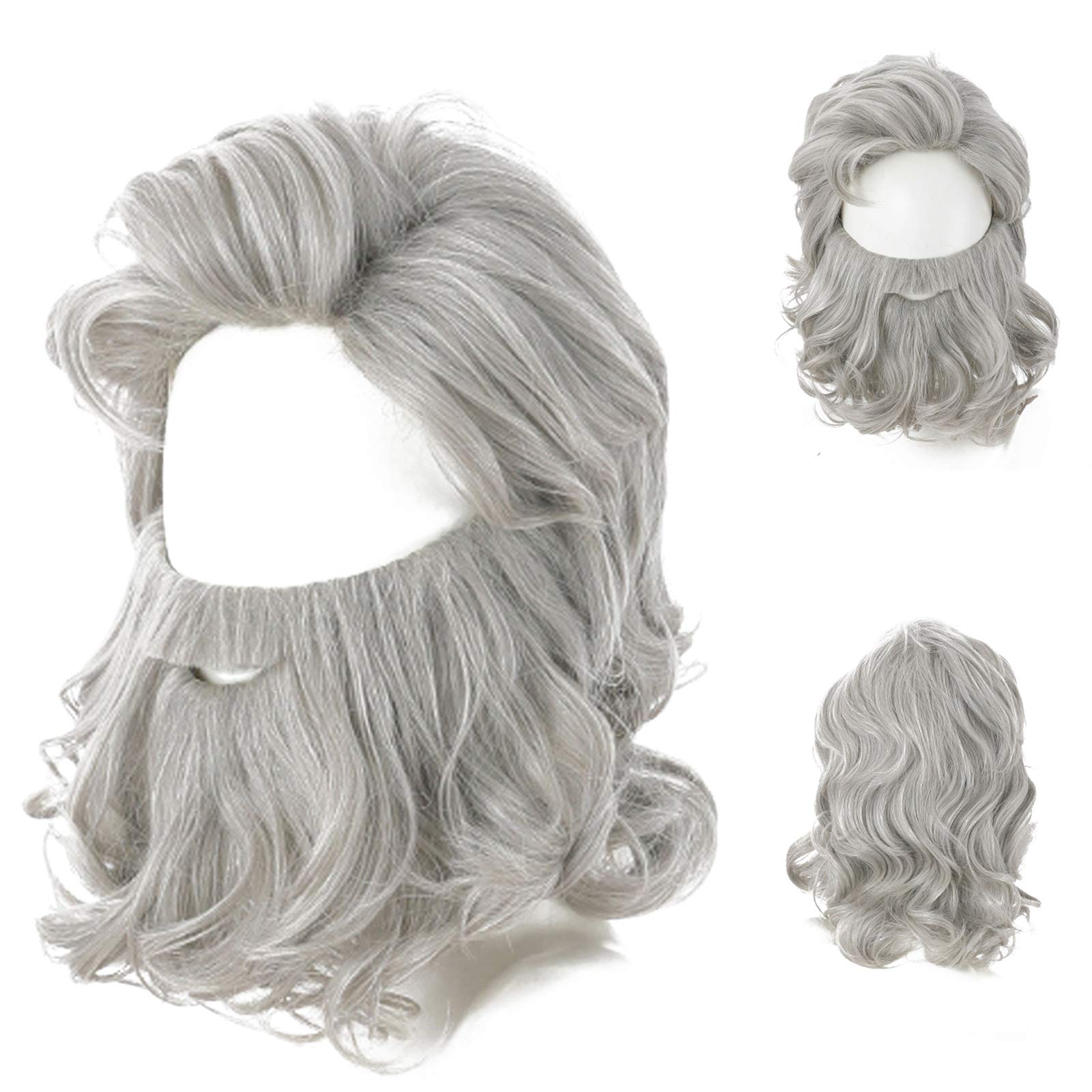 Old Man Wig Santa Wig and Beard Set Christmas Cosplay Wig Costume Accessories Long Wig For Men Women