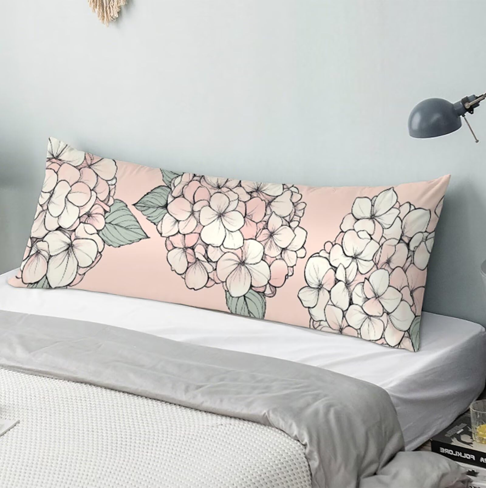 Poszewka na poduszkę poduszka do łóżka 60 x 180 cm różowy wzór poszewki na sofę, poduszki na sofę bawełna len poszewka na poduszkę poprawia jakość snu, do dekoracji łóżka do domu salonu kwiat R-4213