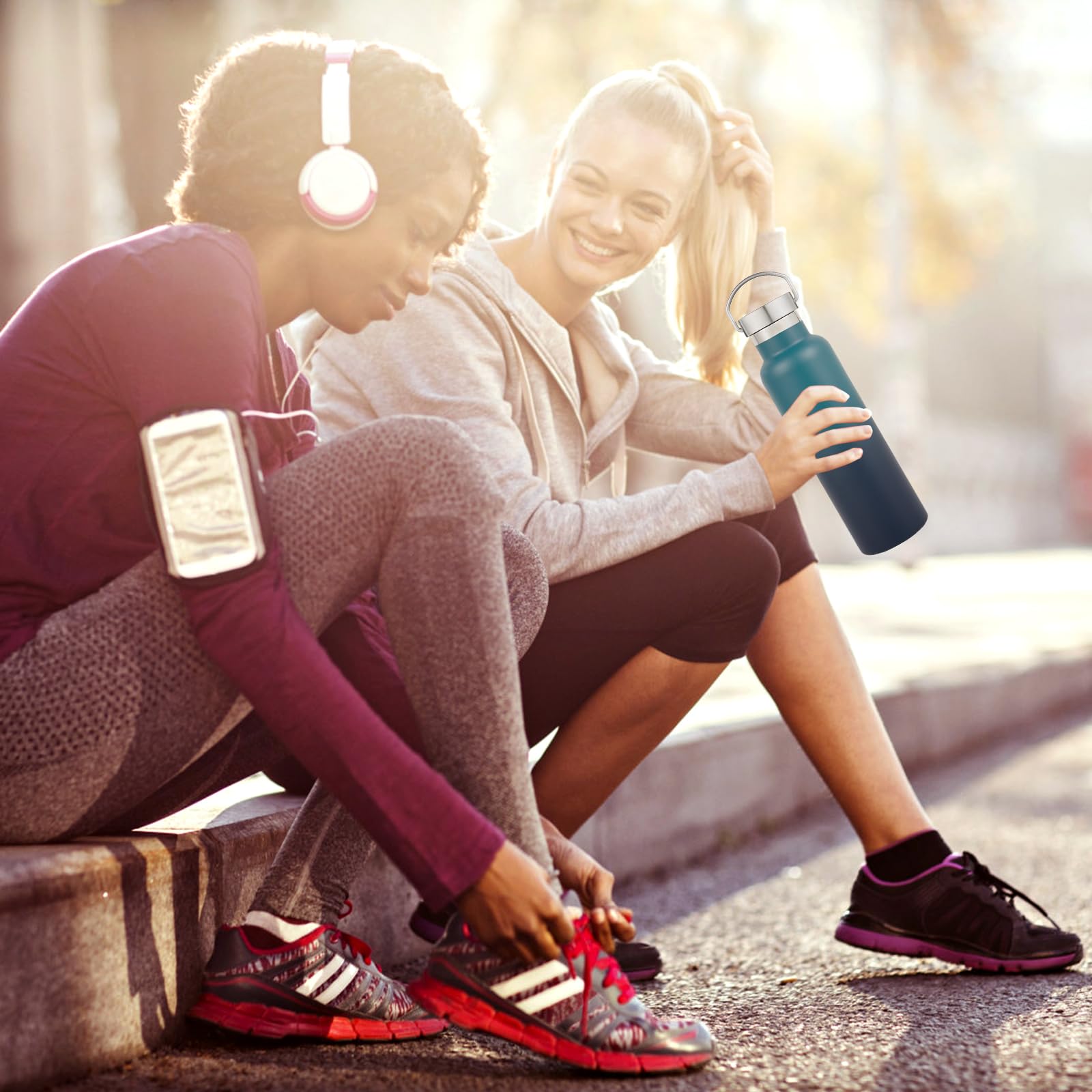 Volhoply 600ml Trinkflasche Edelstahl Vier Packungen,Doppelwandig Vakuum Isolierte Thermosflasche Kinder,Metall Auslaufsicher Water Bottle Wasserflasche FüR Sport, Schule, Outdoor(Gemischt,4 Set)