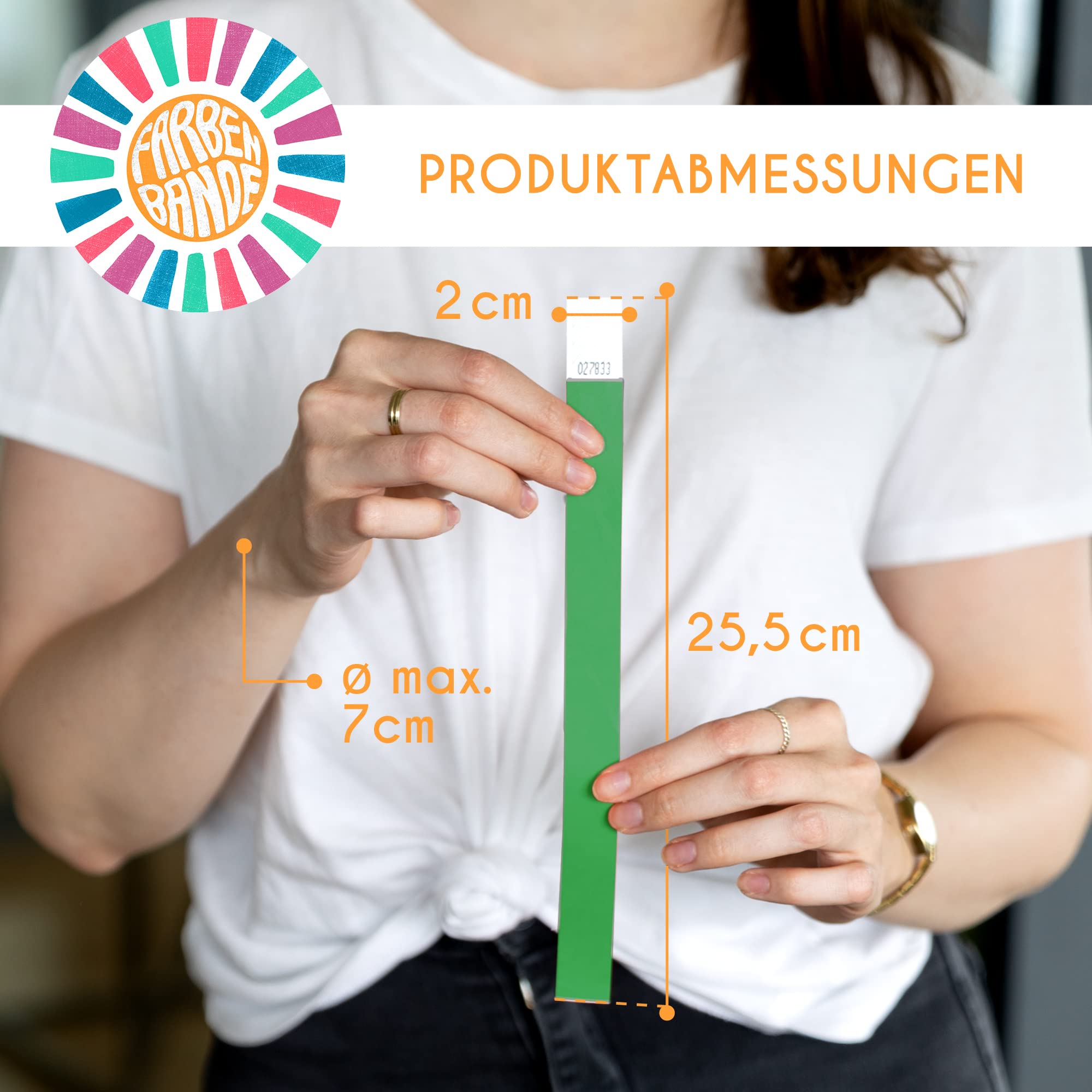 FARBEN BANDE® 1000 Einlassbänder Dunkelgrün/Eintrittsbänder 19mm aus Tyvek/Party Bändchen reißfest, wasserdicht und nummeriert/farbige Partybänder/Einlassbändchen für Party, Festival & Feste