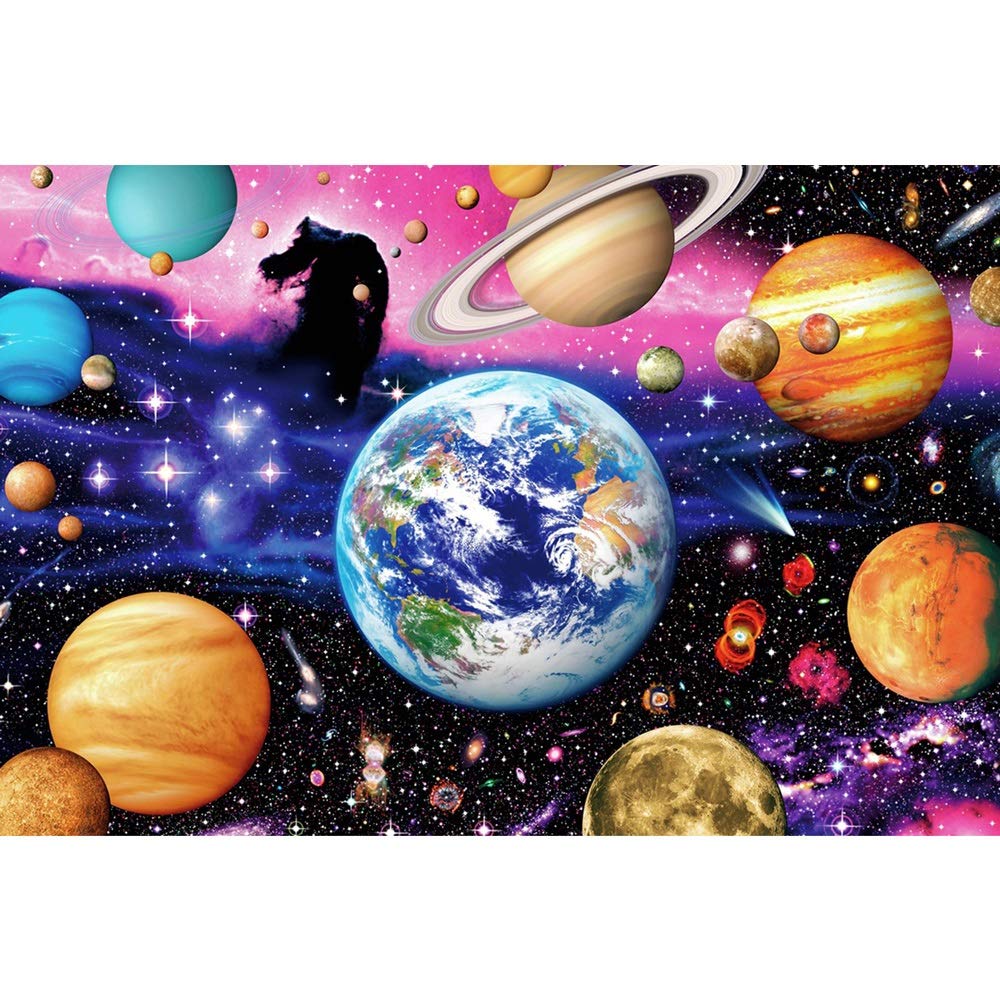 Wooden Puzzle, 1000 Pieces Of Solar System Cartoon Adult Decompression Children's Educational Toy Creative Gift 0908 (Color : C, Size : 1000 pieces)