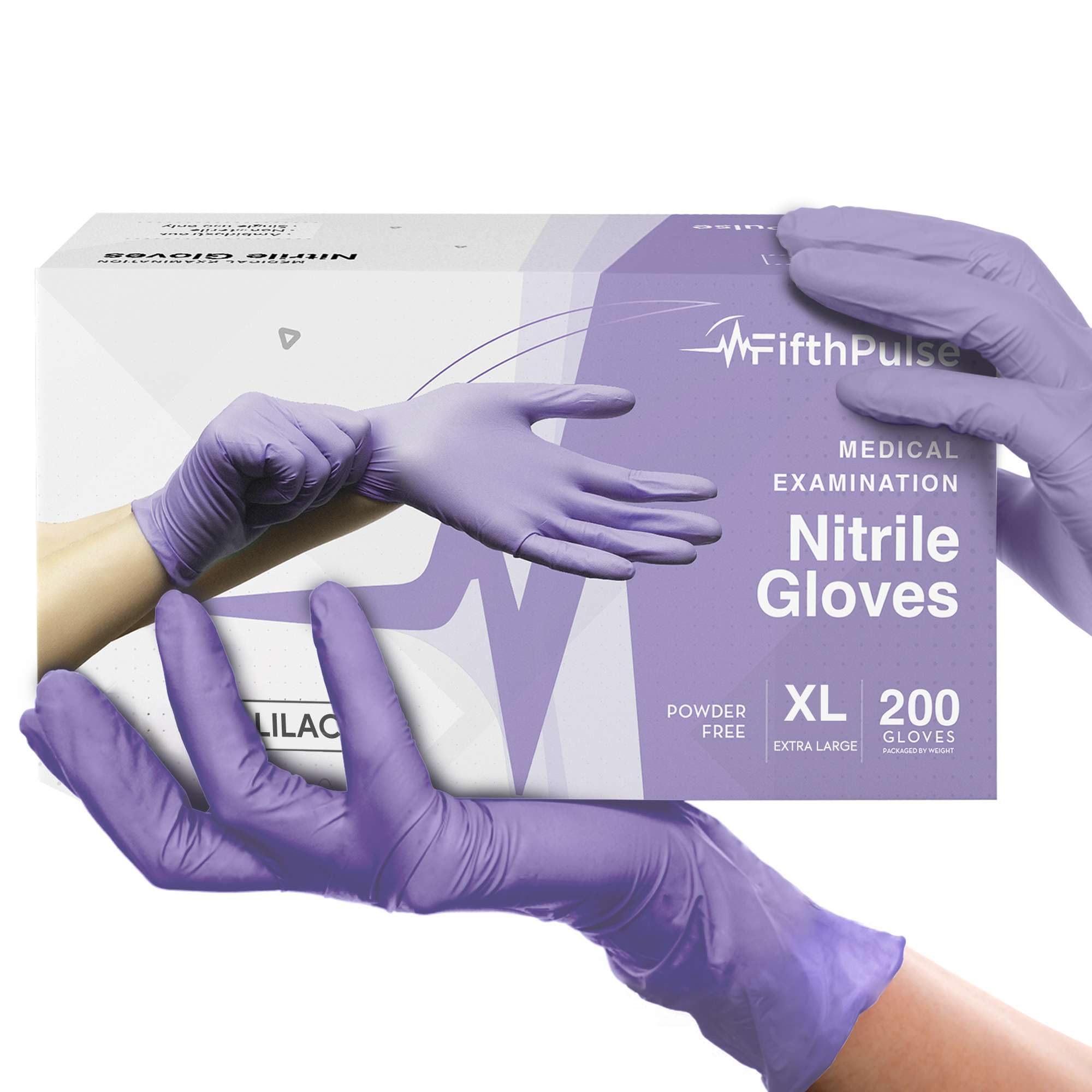 Lilac Nitrile Disposable Gloves - 200 Count - 3 Mil Nitrile Gloves X Large - Powder and Latex Free Rubber Gloves - Surgical Medical Exam Gloves - Food