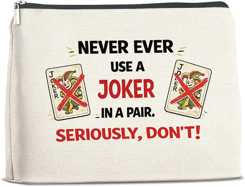 Necessaire YeleY com estampa Joker e zíper, 24,89 cm x 5,08 cm x 16,76 cm