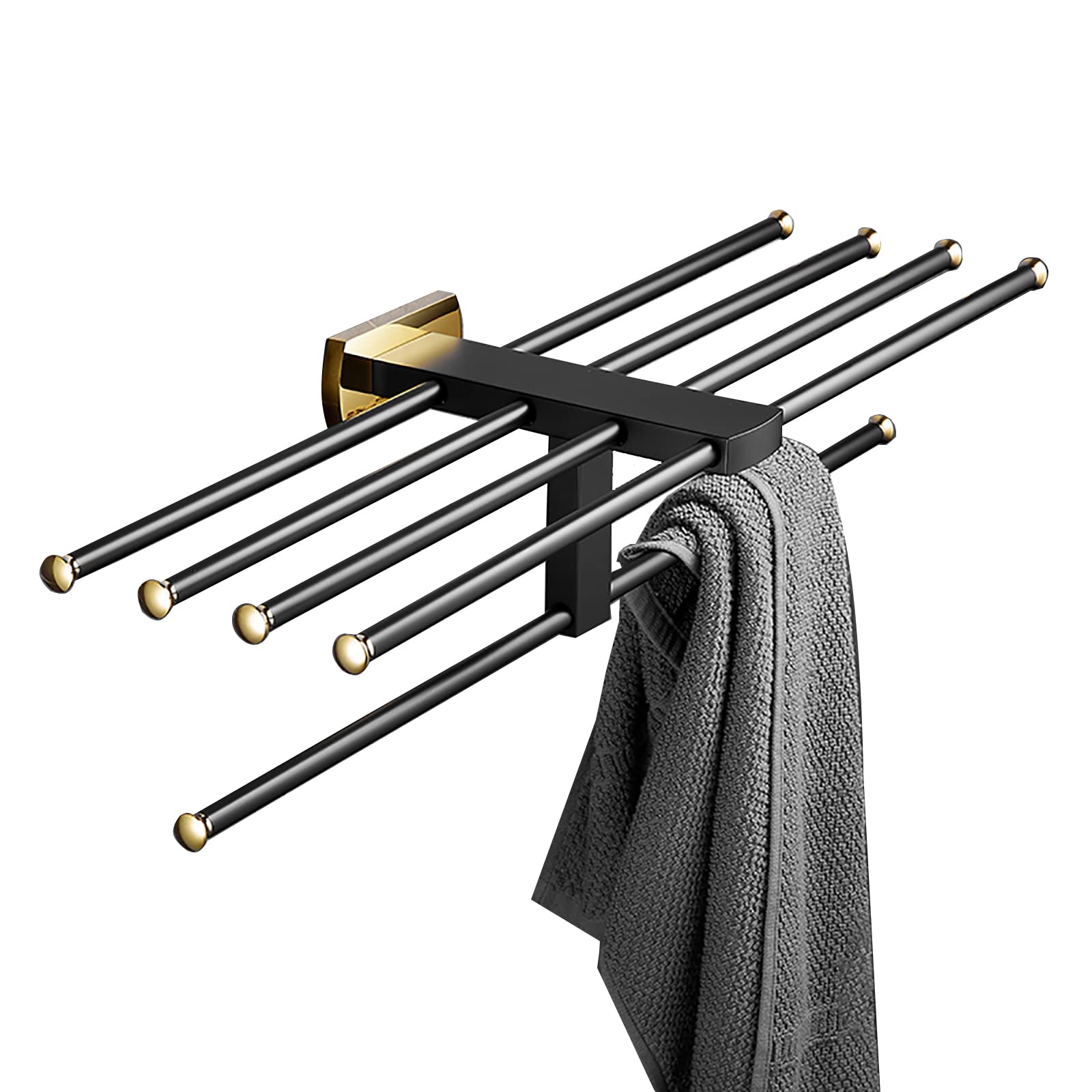 Buy SHUGUANG Towel Rack Black Gold Towel Rail Brass Towel Bar Wall ed