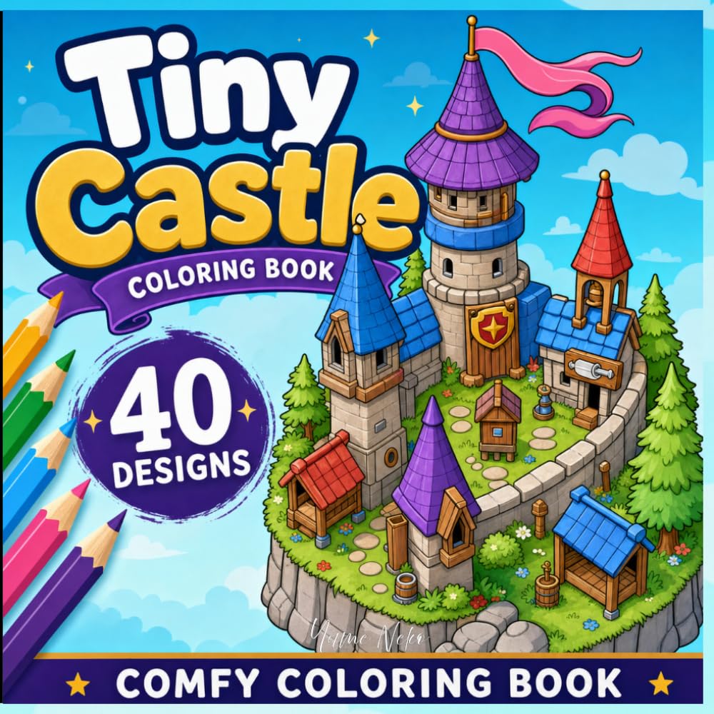 Tiny Castle Coloring Book: A Cozy Coloring Book of Castles, Cottages, Tiny Homes, and Whimsical Buildings for Relaxation (Cozy Spaces Coloring) (Yume Neko)