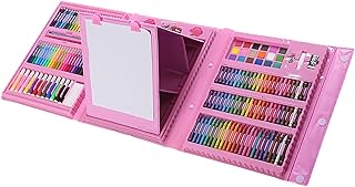 Zerodis Kit de dibujo de dibujos animados para niños con 208 colores brillantes surtidos (rosa)