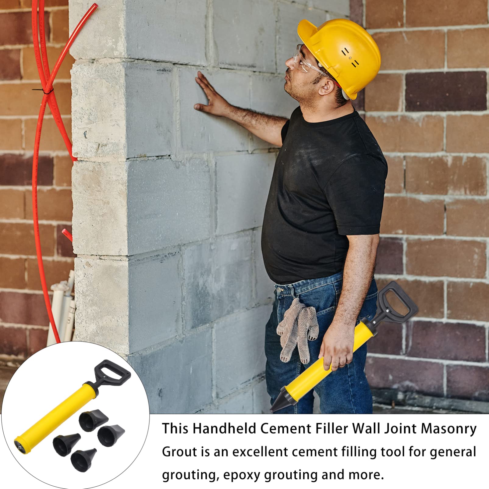 Hemobllo 1juego Aplicador De Lechada De Mango Ergonómico Herramienta De Rejuntado Para Azulejos Para Construcción y Decoración Relleno y Prevención De Filtraciones De Agua