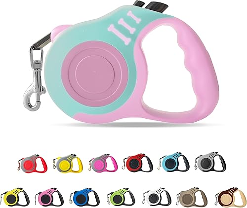 Miniatura 37 de Correa retráctil para perros pequeños y medianos, automática, telescópica, cinta para mascotas de 10/16 pies, duradera y práctica, con asa