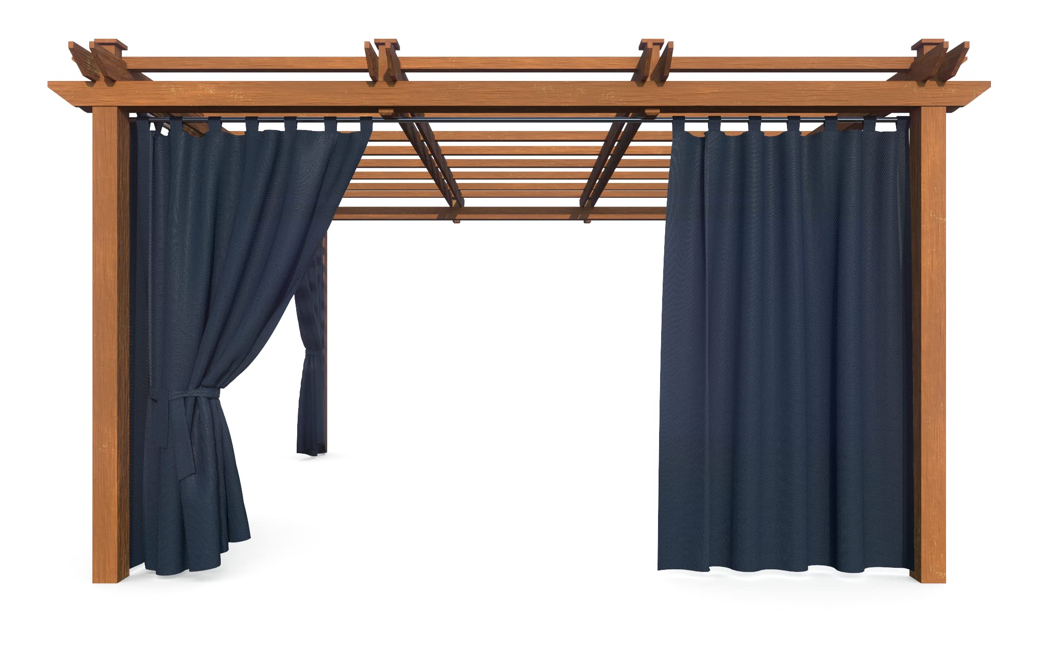 Tenda da Giardino, Impermeabile, per Patio, Balcone, Pergola e Gazebo, Passanti con Chiusura a Strappo, Protezione da Sole, Pioggia e Vento, Blu Marino, 200 x 155 cm, 4 Pezzi