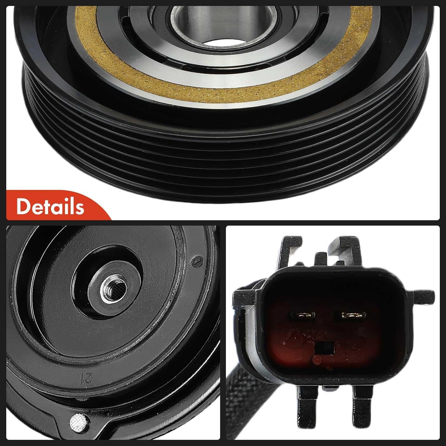 A-Premium Air Conditioner AC Compressor Clutch Kit Compatible with Dodge Charger 2006-2010, Magnum 2006-2008 & Chrysler 300 2006-2010, 2.7L