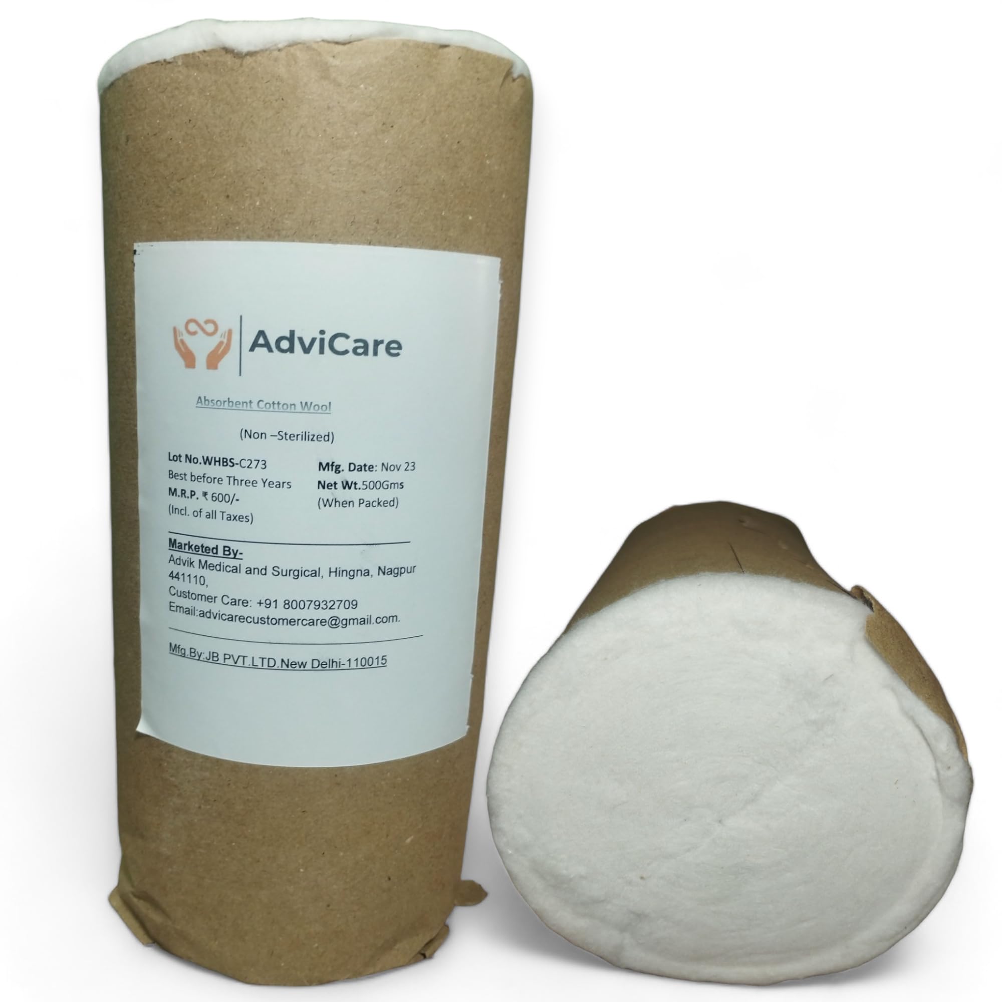 AdviCare Absorbent Pure Cotton Wool for Multipurpose use,Cotton Wool can use for First-Aid, Clinical Use, Makeup Remover, Salon, Beauty Baby care & art and Craft pack of 500gms -White-image-42