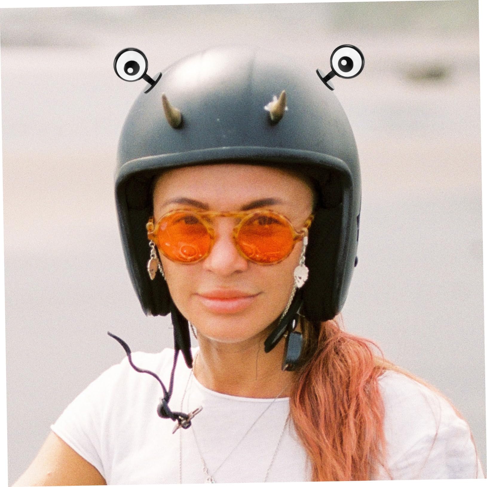 FUNOMOCYA Helmhörner Helm Augen Dekoration Für Motorradhelm Und Skihelm Helmdekorationen Als Dekoratives Accessoire Zum Verschönern 1 Paar 4.50 X 3.50 X 3.00 cm Auto & Motorrad