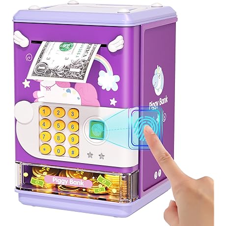 Piggy Bank Toy Electronic Mini ATM Savings Machine with Personal Password &...