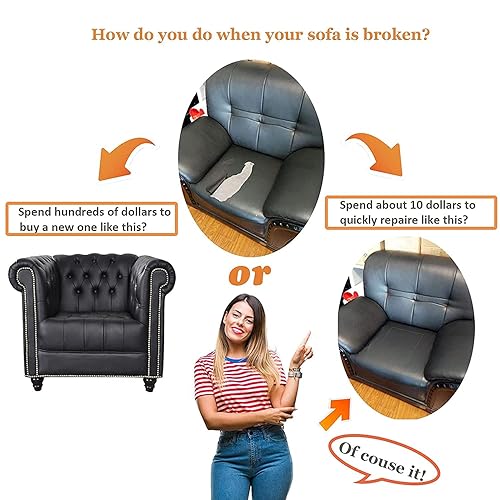 Miniatura 6 de Parche de cinta de reparación de cuero de 8 x 120 pulgadas parche de reparación de cuero autoadhesivo para sofás muebles asientos de auto de vinilo