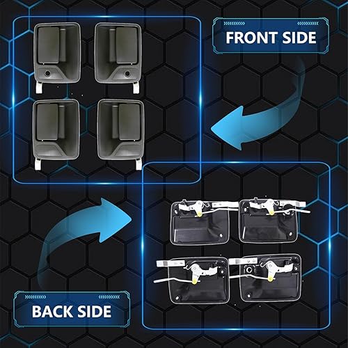 Miniatura 3 de Manija de puerta exterior compatible con Ford F-250F-350F-450F-550 Super Duty Truck 1999-2016, Excursion negro mate de repuesto # 7C3Z2522405AA,
