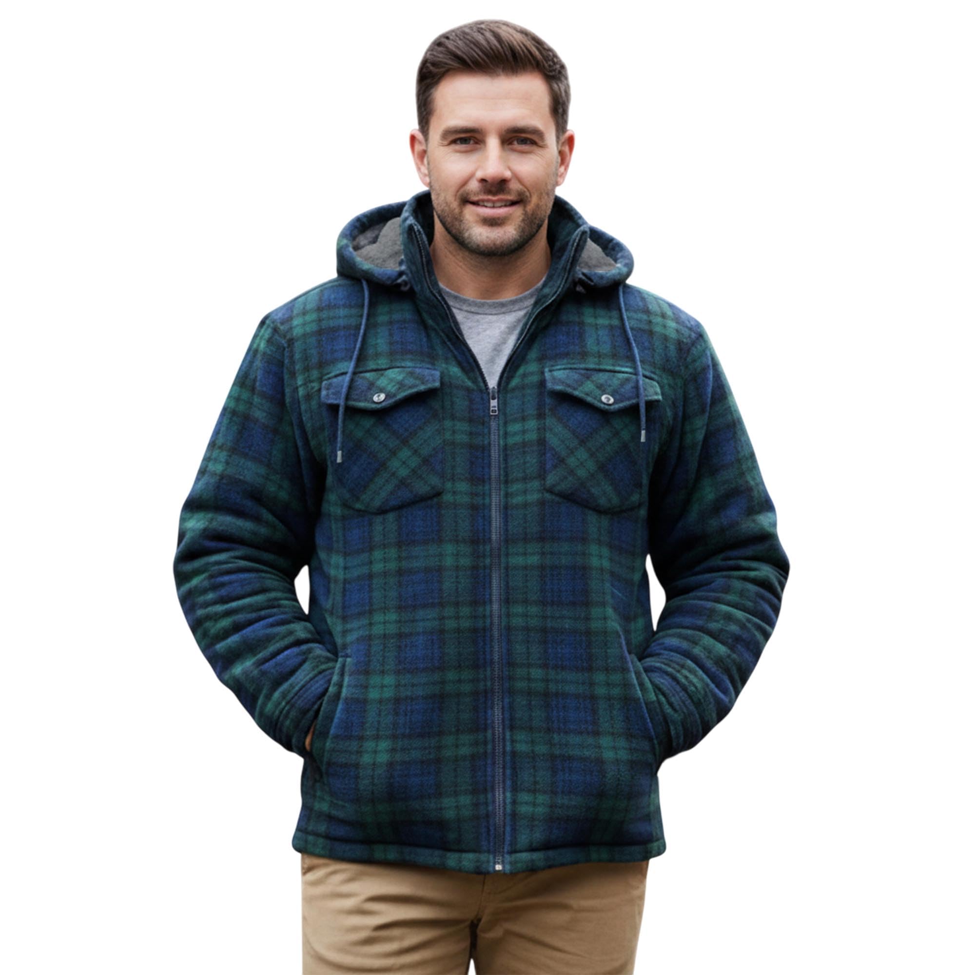 Mens Richmond Sherpa Fleece Lined Thick Lumberjack Hooded Jacket