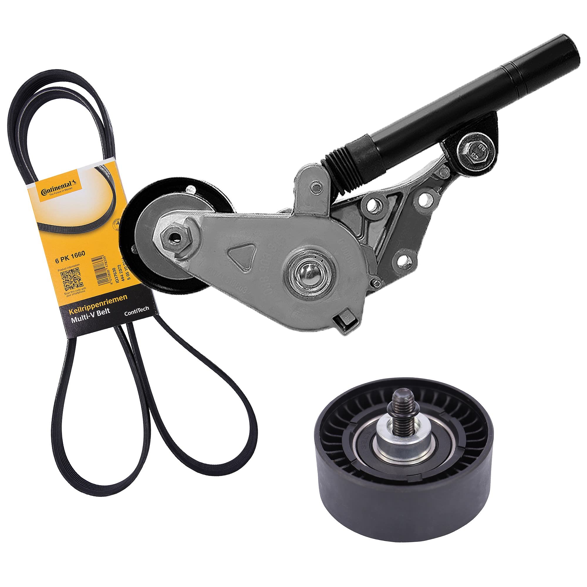 1x Original CONTITECH Keilrippenriemen inkl. Riemenspanner +Umlenk- / Führungsrolle