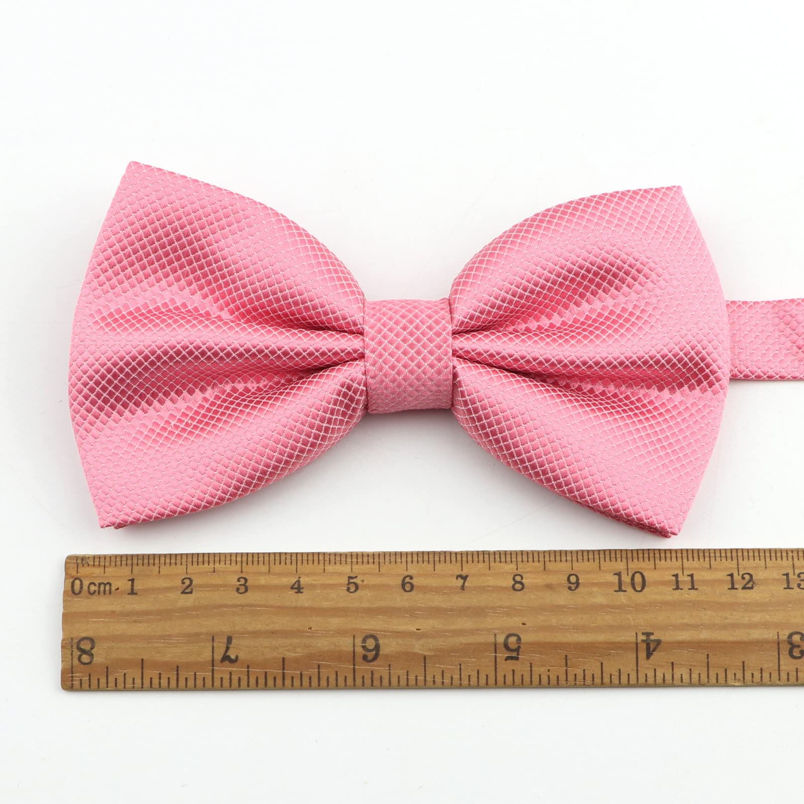 papillon già annodato, Con un giro, set di spille in tinta unita da uomo in raso con griglia fine, farfalla, rosa, fiore, ragno, papillon blu e rosso