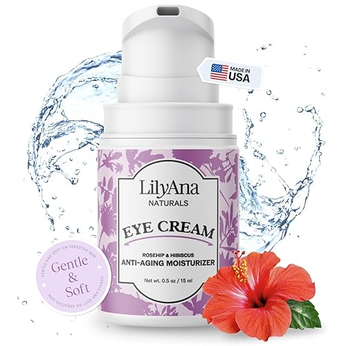 LilyAna Naturals Crema de ojos Crema de ojos para ojeras e hinchazón, crema para debajo de los ojos, crema antienvejecimiento para ojos que reduce