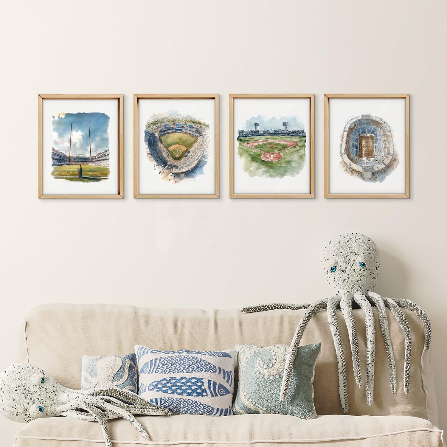 VONTP Boys Baseball Room Wall Art Decor, 8x10 Inch Set of 4 (Unframed) image 5
