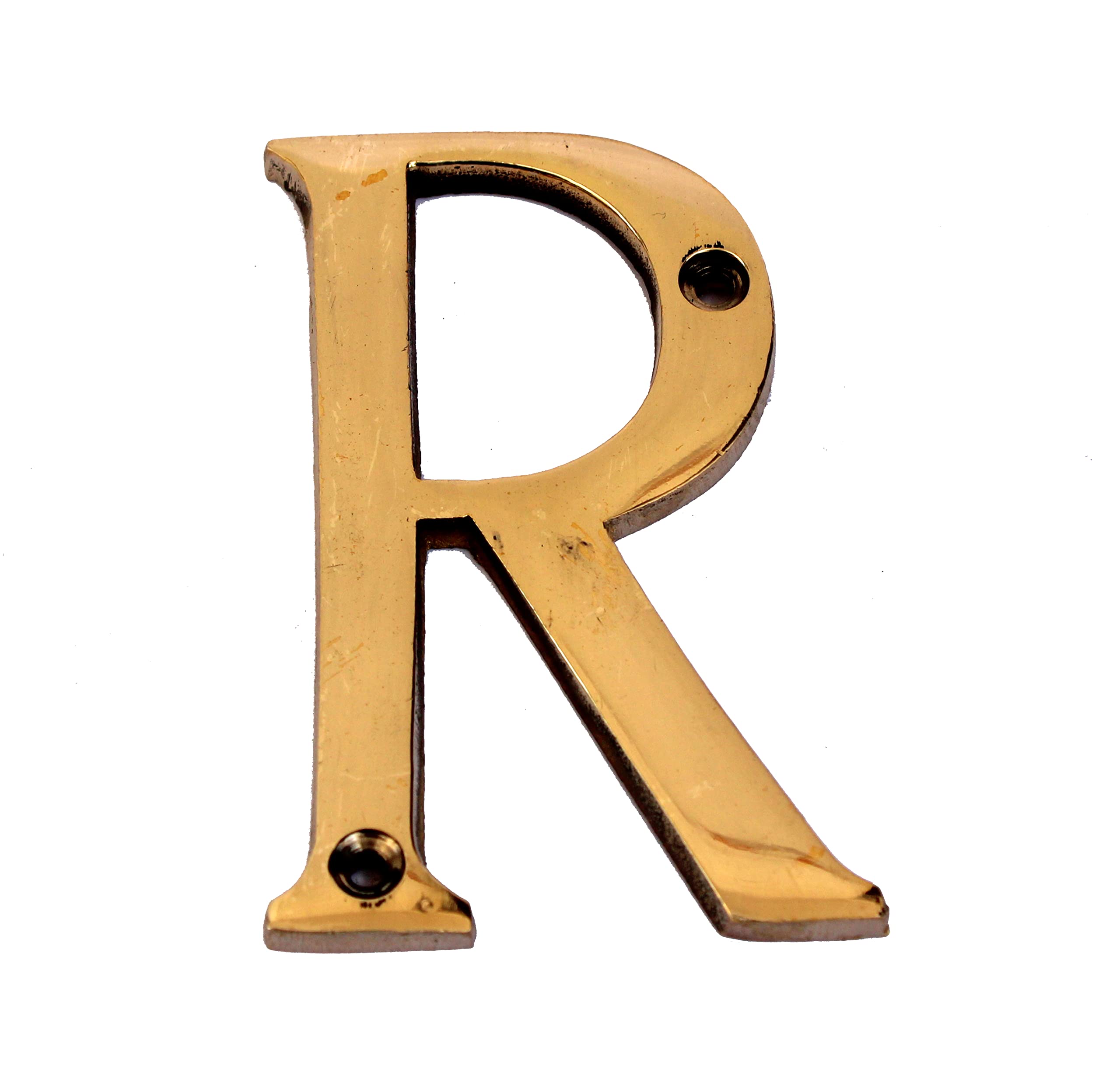 eSplanade - Brass House Hotel Door Name Alphabets - Wall Door Plaque Letter Alphabet - 3" Inches - Golden ("R" Alphabet)-image-19