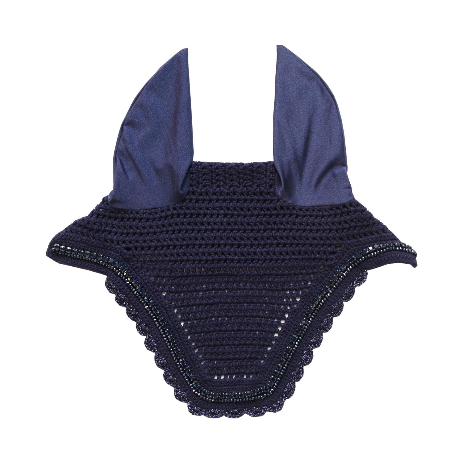 Bonnet anti-mouche Wellington en maille crochetée main orné de perles et pierres