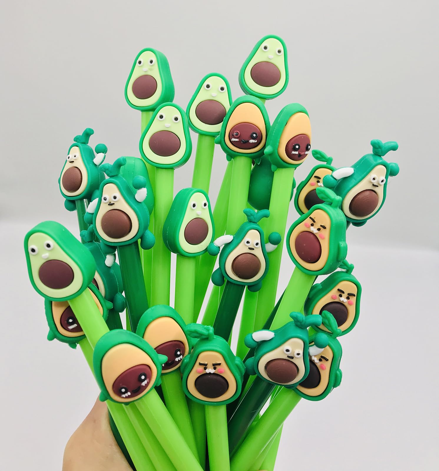 40 Pcs Cute Avocado Gel Ink Pens, Fruit 0.5 mm Black Ink Cool Novelty Writing Pens f for Ournaling, Writing, Note-Taking, Teacher Student School Party Office Home Supplies (Cute Avocado)