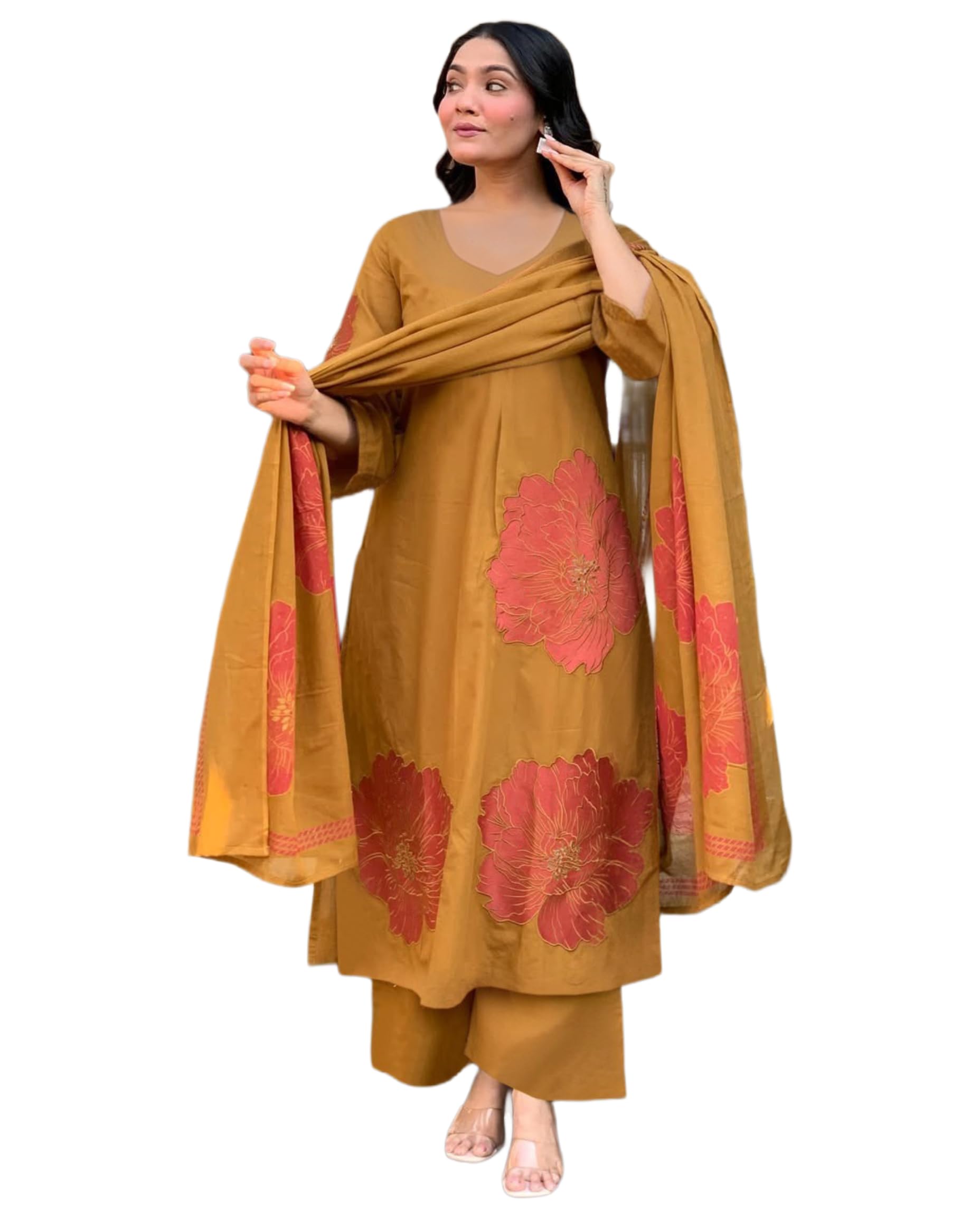 anni designer Women’s Rayon Viscose Straight Printed Kurta with Palazzo and Dupatta | Soft Breathable Fabric | Elegant Ethnic Outfit for Office, Casual Outings and Festive Styling-picture-46