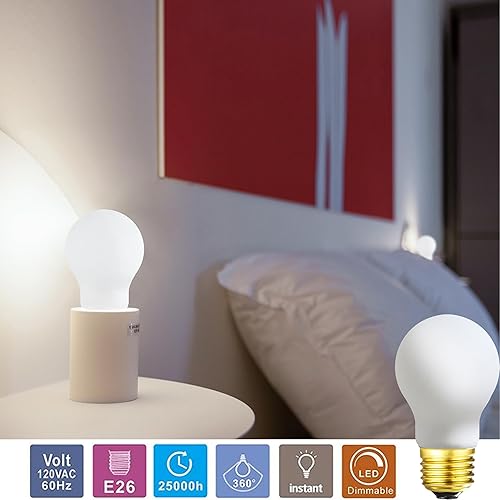Miniatura 6 de LEOOLS Bombilla LED regulable A15 esmerilada E26 Bombilla LED 40 W Edison Bombilla LED 4000K Luz blanca diurna 4000 lm ac120v 6w A15 sin parpadeo