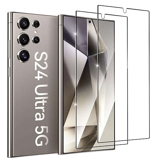 ivoler [2 Pack Tempered Glass Screen Protector for Samsung Galaxy S24 Ultra 6.8" 5G 2024 Released [ Not for Galaxy S24 Plus & S24 6.1"], Protector Screen with Transparent HD Clear Anti-Scratch