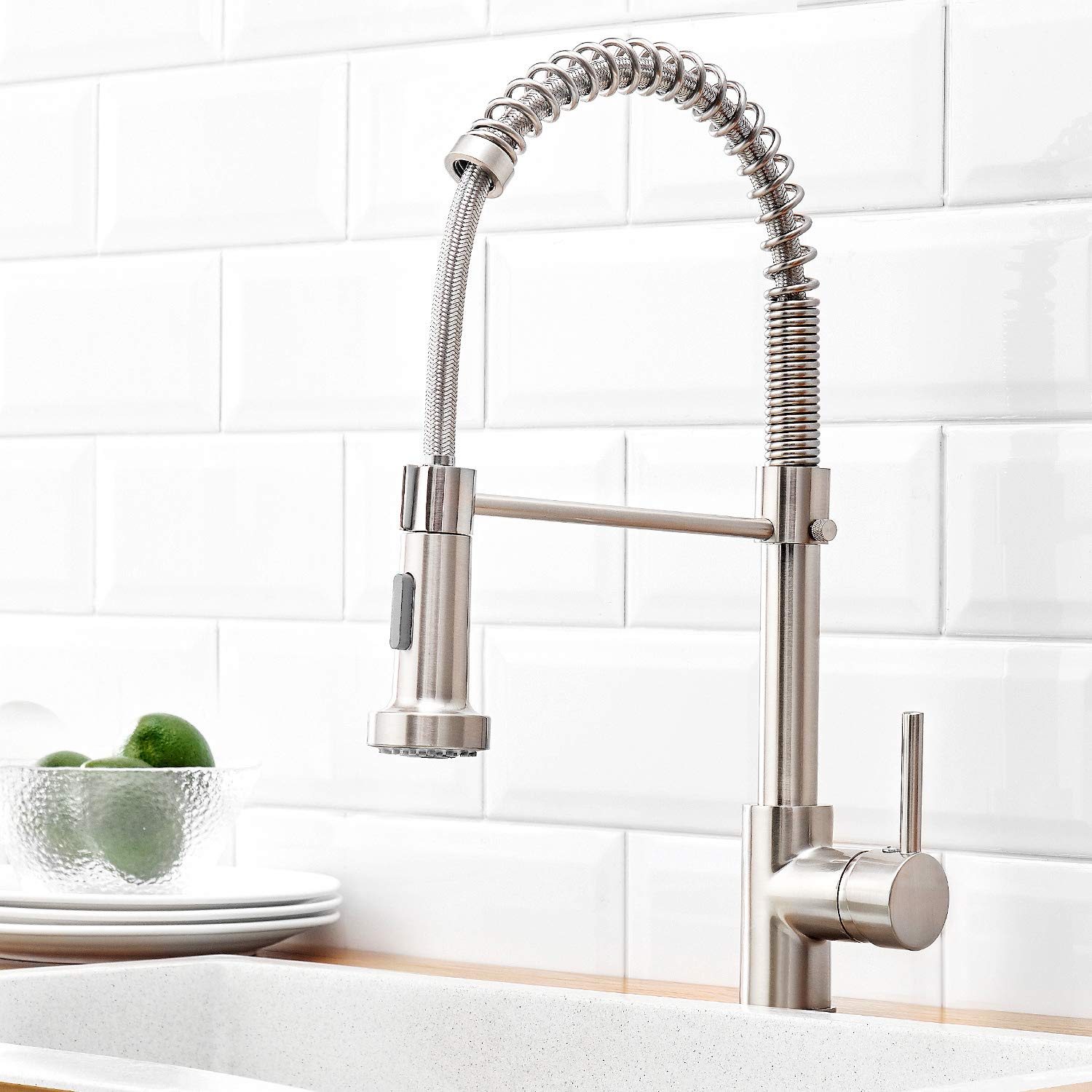 Buy Qomolangma Kitchen Faucet Lead Free High Arc Spring Kitchen Sink