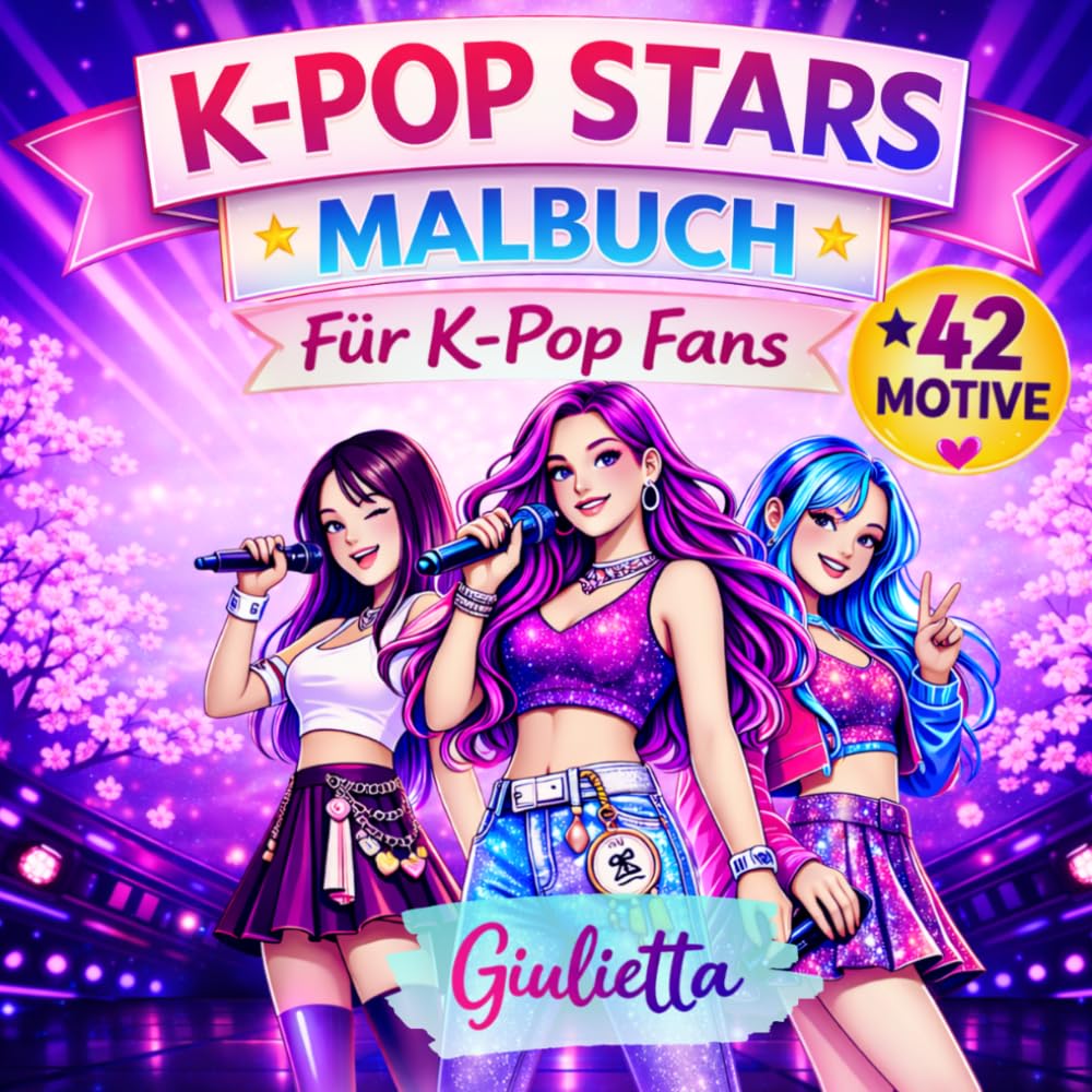 K-POP STAR MALBUCH - Für K-Pop Fans: Das inoffizielle Malbuch mit 42 mega Motiven. Geschenk für Mädchen und Teenager