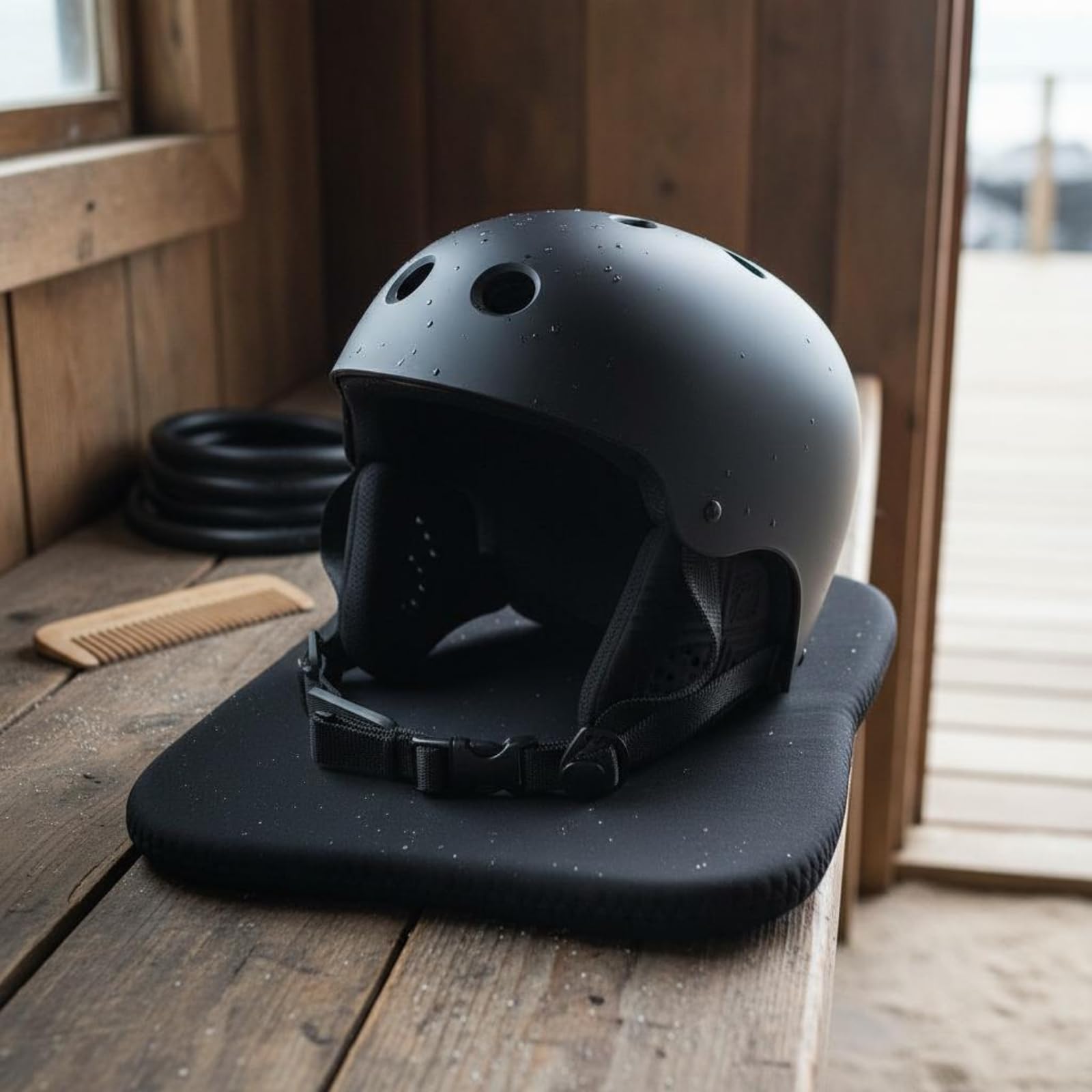 Casco Protector Deportivo Casco Abierto Casco de Surf Casco Ventilado Cubierta Protectora con Caparazón Relleno EVA y Correa de Barbilla Regulable