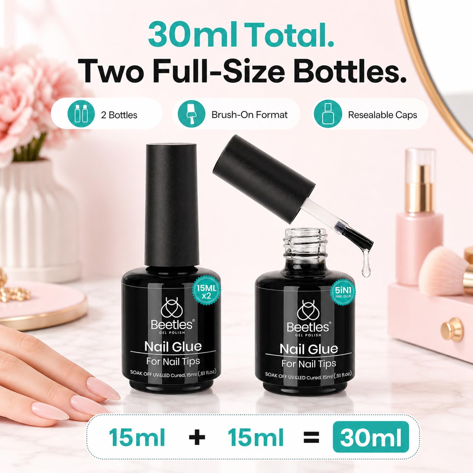 Beetles Gel Nail Glue Kit - Extend & Decorate Nails -7
