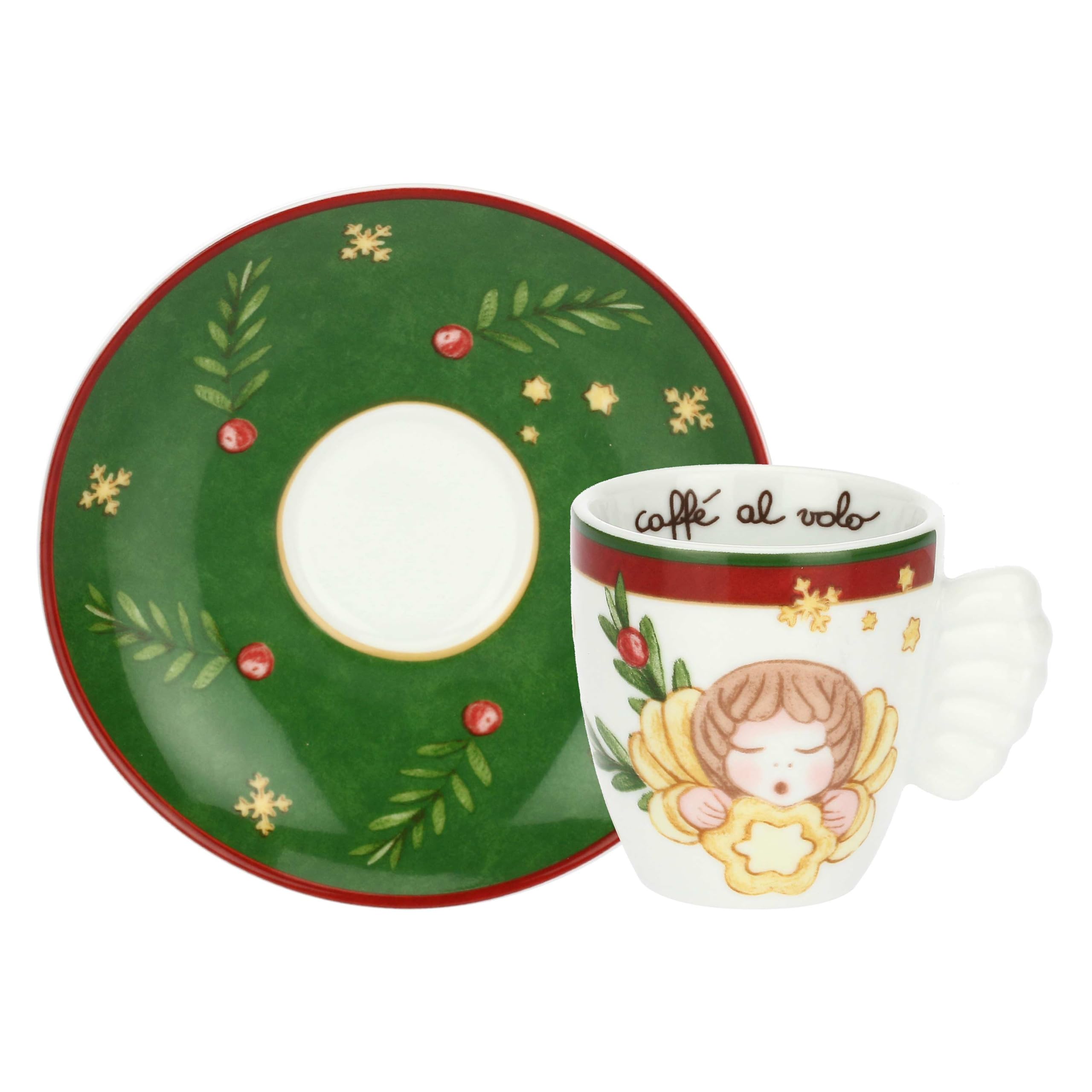 THUN - Set 6 tazzine espresso in porcellana Sorprese di Natale
